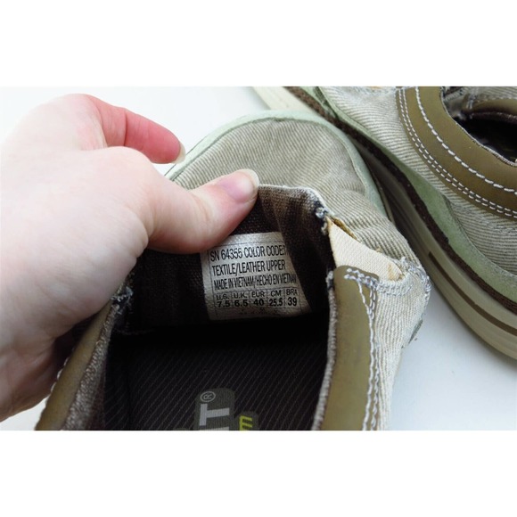 SKECHERS Shoes Sz 7.5 M Brown Loafer Fabric Men 64355 - Picture 7 of 9